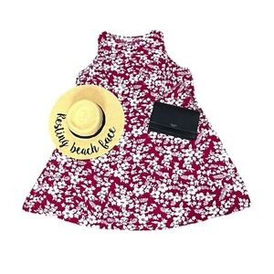 Expressions Plus Hawaiian Print Red & White Dress Size 22W